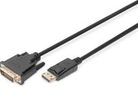 Digitus DB-340301-030-S DisplayPort-kabel DVI / DisplayPort Aansluitkabel DisplayPort-stekker 3.00 m Zwart Afgeschermd (dubbel), Afgeschermd - thumbnail