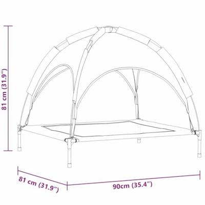 VidaXL Hondenbed bruin 90 x 81 x 80,5 cm staal