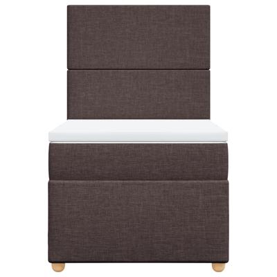 Boxspring met matras stof donkerbruin 200x200 cm