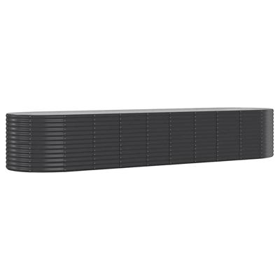VidaXL Plantenbak 396x100x68 cm gegalvaniseerd staal antracietkleurig