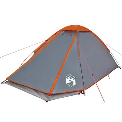 VidaXL Koepeltent 2-persoons waterdicht grijs en oranje