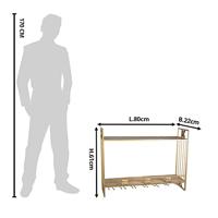 Clayre & Eef Wandrek 80x22x61 cm Goudkleurig Ijzer Rechthoek Wijnrek - thumbnail
