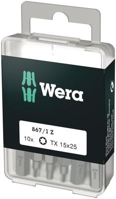 Wera 867/1 Z TORX® Bits, TX 15 x 25 mm (10 Bits pro Box) - 1 stuk(s) - 05072407001 Wera 867/1 Z TORX® Bits, TX 15 x 25 mm (10 Bits pro Box) - 1 stuk(s) - 05072407001