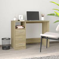 Bureau met lades 102x50x76 cm bewerkt hout sonoma eikenkleurig - thumbnail