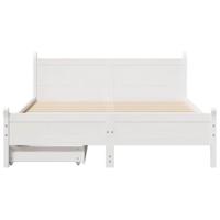 Bedframe zonder matras massief grenenhout wit 140x200 cm - thumbnail
