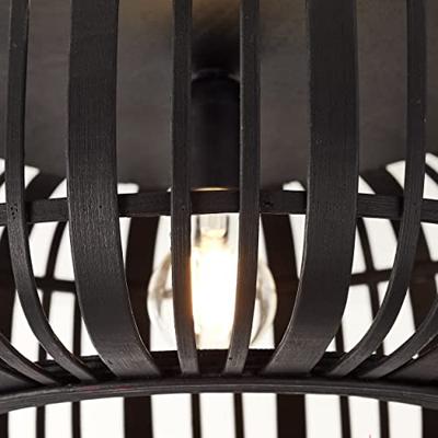 Brilliant Zwarte plafondlampWoodrow rotan - 99405/76