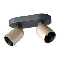 Artdelight PlafondlampHouston 2-lichts zwart met champagne - PL HOUSTON2 ZW-CP - thumbnail