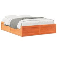 Bedframe zonder matras massief grenenhout wasbruin 140x200 cm - thumbnail