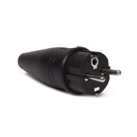 Rubbere stekker met randaarde zwart ABL - thumbnail