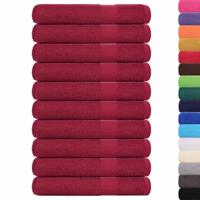 VidaXL Saunahanddoeken 10 st 80x200cm 360g/m² 100% katoen bordeauxrood - thumbnail