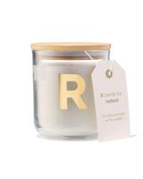 HEMA Kaars in glas Ø8x10cm letter R - thumbnail