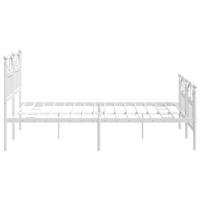 Bedframe met hoofd- en voeteneinde metaal wit 140x190 cm - thumbnail