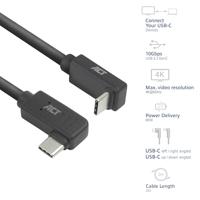 ACT USB 3.0 10Gbps 60W USB Type-C (haaks horizontaal) - USB Type-C (haaks verticaal) 2m - thumbnail