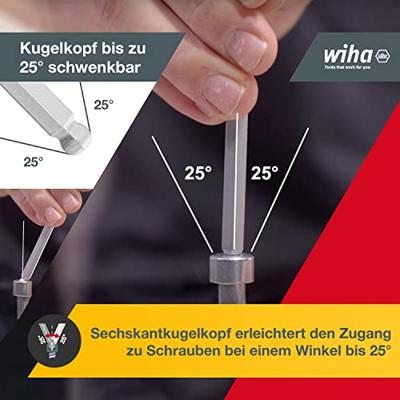 Wiha Stiftsleutelset | in Compact houder | Zeskantkogelkop | 10-delig | mat verchroomd | in blister - 2292 - 02292a - thumbnail