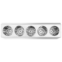 Bestekhouder 5 vakken rechthoekig roestvrij staal - thumbnail