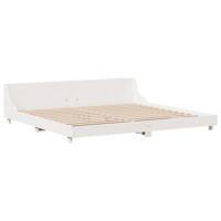 Bedframe zonder matras massief grenenhout wit 180x200 cm - thumbnail