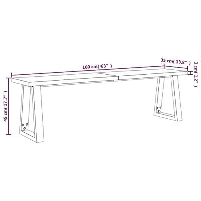 Bankje met natuurlijke rand 160 cm massief acaciahout Bankje met natuurlijke rand 160 cm massief acaciahout
