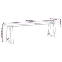 Bankje met natuurlijke rand 160 cm massief acaciahout - thumbnail