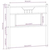 Hoofdbord 90 cm bewerkt hout en staal bruin eikenkleurig - thumbnail