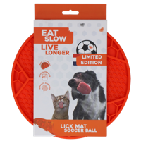 Eat Slow Live Longer Lick Mat Voetbal Oranje - thumbnail