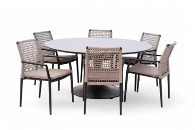 Trestino diningset fayet 158 latour antraciet, beige