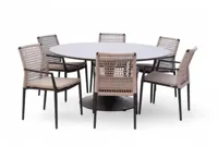 Trestino diningset fayet 158 latour antraciet, beige - thumbnail