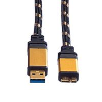 ROLINE GOLD USB 3.2 Gen 1 Kabel, USB A - Micro B, M/M, 2 m - thumbnail