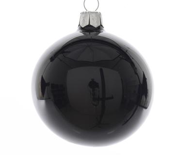 Decoris Grote kerstbal glazende zwart 15cm Decoris Grote kerstbal glazende zwart 15cm