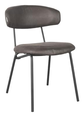 LABEL51 Eetkamerstoel 'Zack' Micro Suede, kleur Antraciet