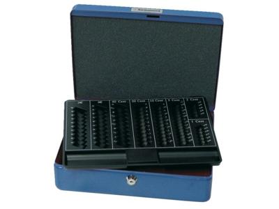 Geldkist Pavo met muntsorteerbak 300x240x90mm blauw