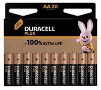 Duracell Plus AA-batterijen (20 stuks) - 1,5V-alkaline batterijen - Gaan tot 100% langer mee - Betrouwbaar voor dagelijks gebruikte apparaten - 0% plastic verpakking - 10 jaar te bewaren - LR6 MN1500 - thumbnail