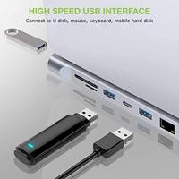 TECHLY 365368 docking station 12 in 1 USB-C-hub VGA HDMI DP RJ45 met Micro SD/SD-speler donkergrijs - thumbnail