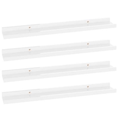 Wandschappen 4 st 60x9x3 cm hoogglans wit Wandschappen 4 st 60x9x3 cm hoogglans wit