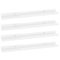 Wandschappen 4 st 60x9x3 cm hoogglans wit - thumbnail