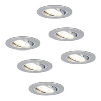Set van 6 Chandler LED inbouwspots - GU10 4 Watt 345 Lumen - 4000K Neutraal wit - Dimbaar - Rond - Kantelbaar - IP20 Voor binnen - RVS - thumbnail