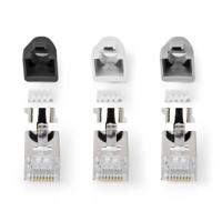 RJ45-Connector | RJ45 Pass Through | Stevig/Gesnoerd FTP CAT7 | Recht | Verguld | 10 Stuks | PVC | Grijs - thumbnail