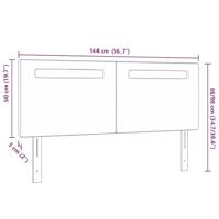 Hoofdbord met LED -striplichten Wandgemonteerd Zwart 144 cm PVC - thumbnail