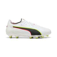 PUMA King 20 Ultimate Gras / Kunstgras Voetbalschoenen (MG) Wit Felrood Neongeel - thumbnail