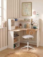 Hoekbureau met opbergruimtes wit - thumbnail