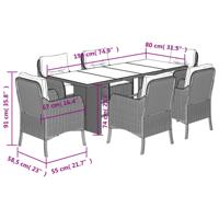 7-delige Tuinset met kussens poly rattan beige - thumbnail