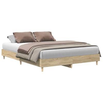 Bedframe zonder matras 150x200cm spaanplaat sonoma eikenkleurig