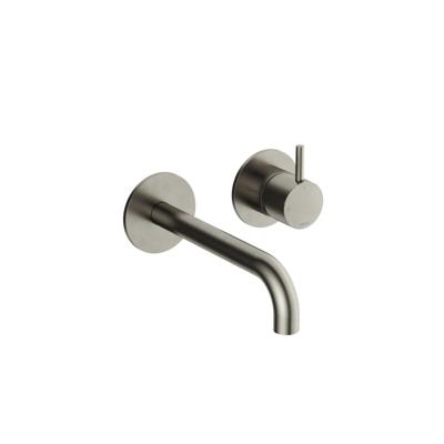 Inbouw Wastafelkraan Hotbath Cobber 18 cm Gebogen Uitloop 1-Hendel Geborsteld Nikkel
