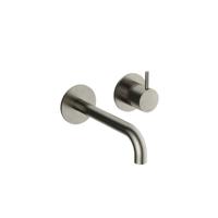 Inbouw Wastafelkraan Hotbath Cobber 18 cm Gebogen Uitloop 1-Hendel Geborsteld Nikkel - thumbnail