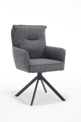 Artistiq Draaibare Eetkamerstoel 'Destinie' Structuurstof, kleur Antraciet