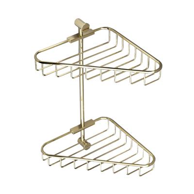 Hoekdraadkorf Hotbath Cobber Dubbel Wandmodel Gepolijst Messing Living Colours