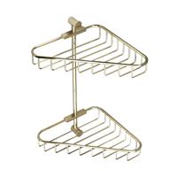 Hoekdraadkorf Hotbath Cobber Dubbel Wandmodel Gepolijst Messing Living Colours - thumbnail