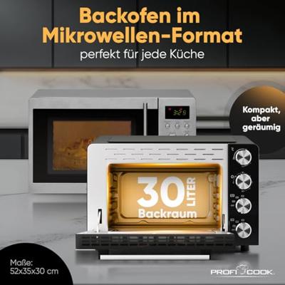 Profi Cook PC-MBG 1277 Mini-oven Multifunctioneel, Kijkvenster, Convectiefunctie, Traploze temperatuurregeling Profi Cook PC-MBG 1277 Mini-oven Multifunctioneel, Kijkvenster, Convectiefunctie, Traploze temperatuurregeling