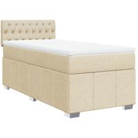 Boxspring met matras stof crèmekleurig 90x200 cm - thumbnail