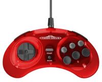 Retro-Bit - SEGA Mega Drive 8-Button USB Controller (Crimson Red) - thumbnail