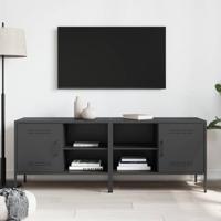 Tv-meubelen 2 st 68x39x50,5 cm staal zwart - thumbnail